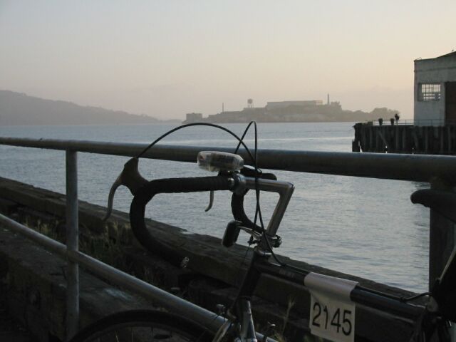 The view from Fort Mason at 6am, just before the ride began.